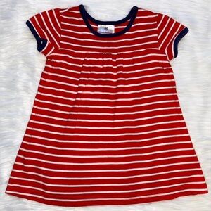 ♥️ Hanna Andersson Red White Stripe Valentine’s Day Dress Navy Blue 90 - 3 3T